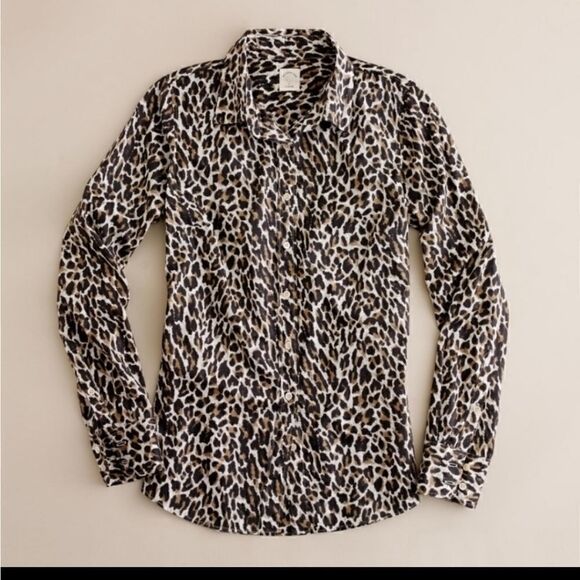 J CREW  Cotton Leopard Button Down - Picture 11 of 14